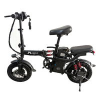 14" 3 Speed 50km/h Black Adult 1000W Electric Bike Foldable E Bicycle Mountain E Bikes 