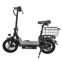 Black Electric Scooter With Seat Foldable Motorised Adults EScooter Commuter