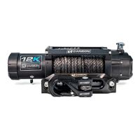Carbon 12K - 12000lb Winch V3X with MegaPro Hook - 24V Black