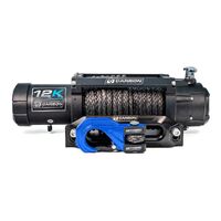 Carbon 12K - 12000lb Winch V3X with MegaPro Hook Blue
