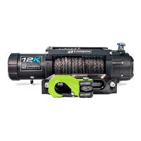 Carbon 12K - 12000lb Winch V3X with MegaPro Hook Green