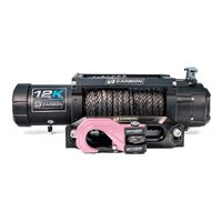 Carbon 12K - 12000lb Winch V3X with MegaPro Hook Pink