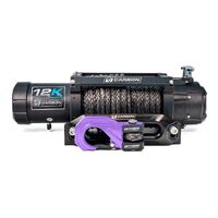 Carbon 12K - 12000lb Winch V3X with MegaPro Hook - 24V Purple
