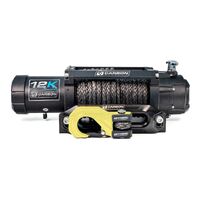 Carbon 12K - 12000lb Winch V3X with MegaPro Hook - 24V Yellow