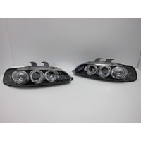 Fit For Honda Civic EG Si SiR Vti 1992-1995 Black LED Projector Angle Eyes Headlights