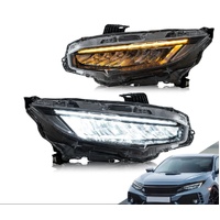 Fit For Honda Civic Type R FK7 FK8 2016-2021 Full LED Projector Headlights Sequential DRL