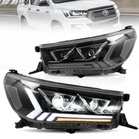 Fit For Toyota Hilux Revo 2015-2020 Black LED Projector Headlights Dynamic Indicators