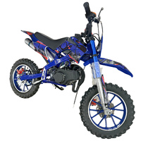 Blue Mini Motor Dirt Bike Kids Pocket 2 Stroke Motorbike ATV Twin Exhaust Tip Toys 49cc 2025