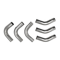 2.5" Inch 63.5mm 45 & 90 Degree Semi Bright Mild Steel 6Pcs Exhaust Pipe Mandrel Bend