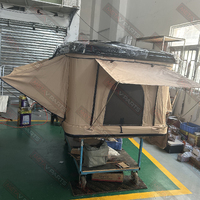 Beige Hard Shell Pop Up Roof Top Tent Waterproof 50mm Mattress