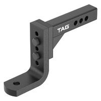 TAG Adjustable Tow Ball Mount - 297mm Long 90° Face 50mm Square Hitch