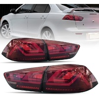 Fit For Mitsubishi Lancer CJ EVO X VRX 2007-2018 Clear Red 3D V3 LED Tail Lights
