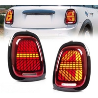 Fit For Mini Cooper F55/56/57 2014-2021 Clear Red LED Sequential Signal Tail Lights